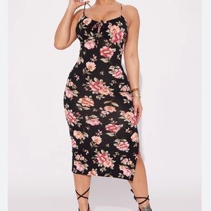 LACE UP MIDI DRESS